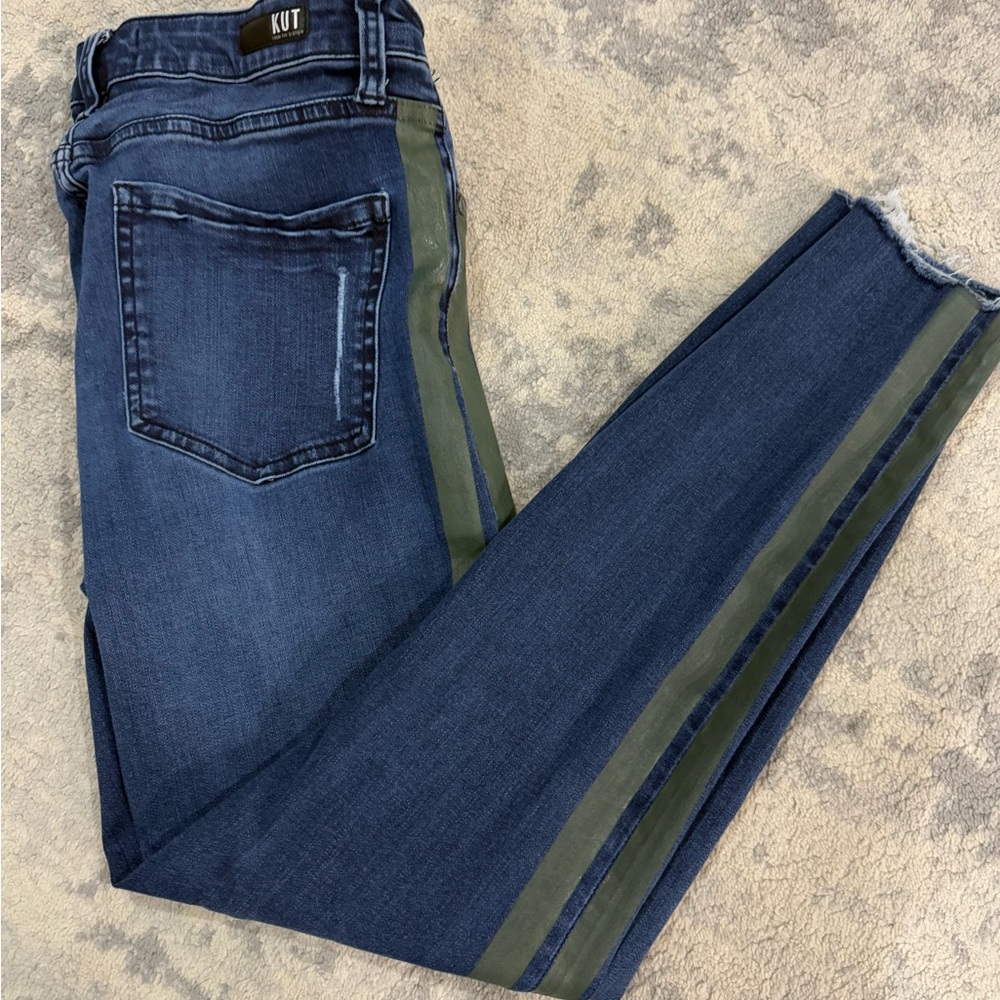 Kut From the Kloth size 6 jeans with green stripe - Picture 2 of 5
